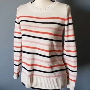 Old navy small striped sweater orange black and pink.